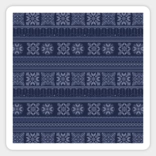 Knitted blue christmas pattern Sticker